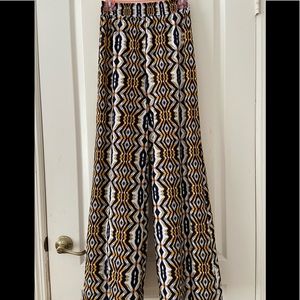 flowy pants with printed detail